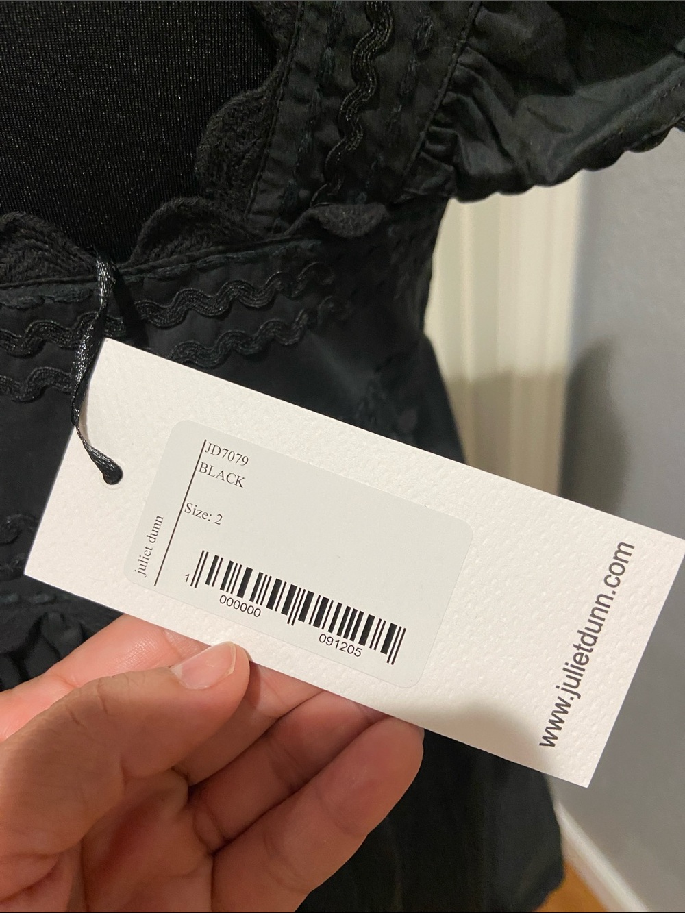 NWT Juliet Dunn Black Ruffle Sleeve Sundress - Picture 9 of 11